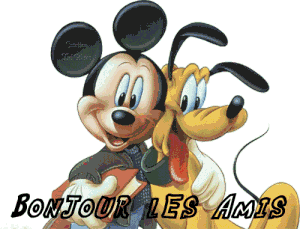 Gif bonjour Pluto et Mickey